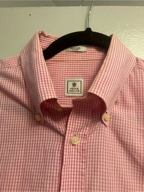 Peter Millar Pink Gingham Button-Down Shirt